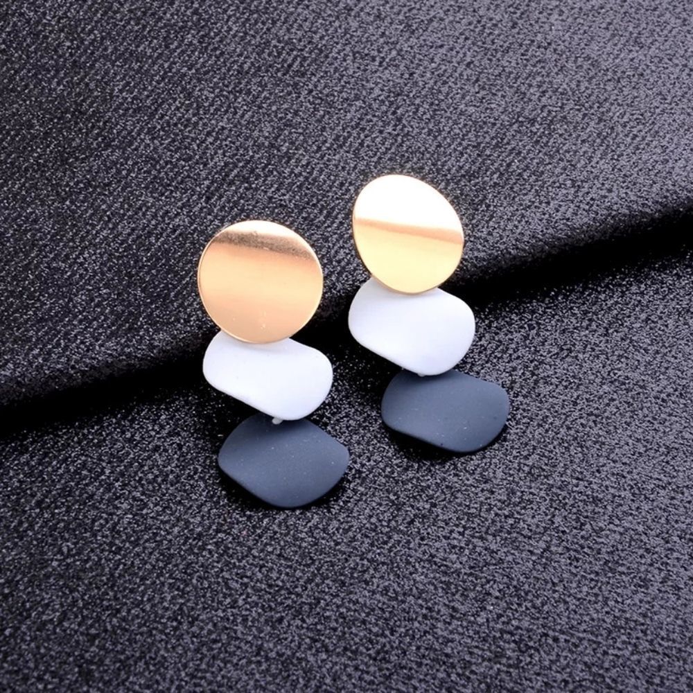 Professional Blue Triple Circle Drop Earrings - Picture 7 of 12